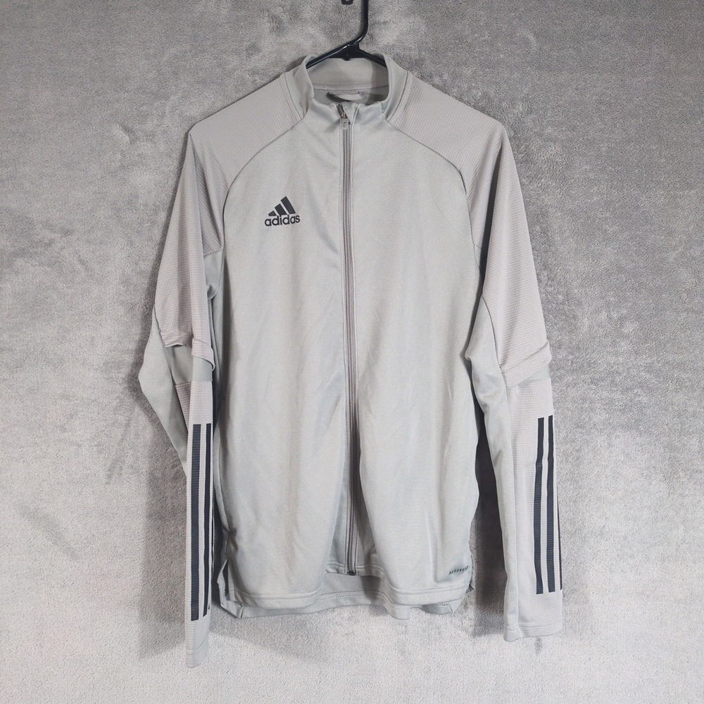 Adidas Aeroready Mens Light Grey Full Zip Training Track Jacket Small